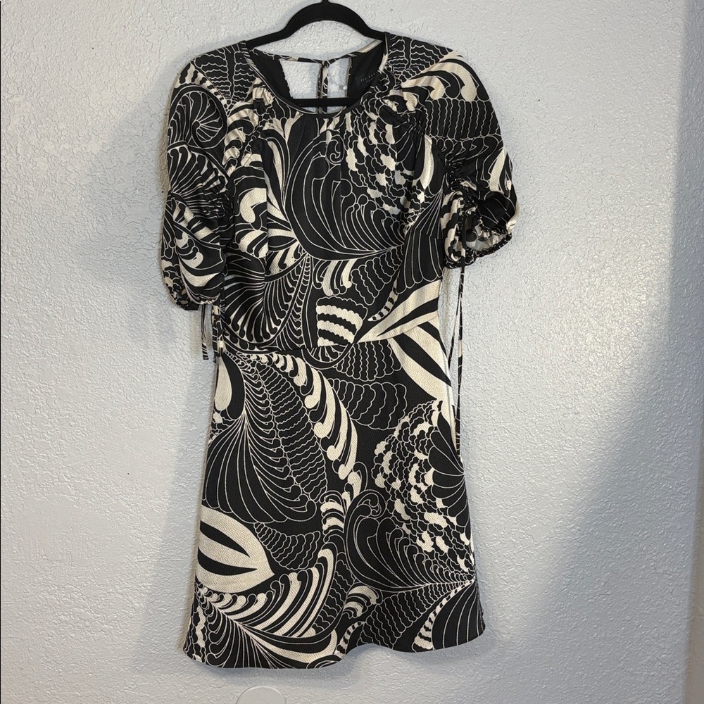 NWT Ted Baker Faridda Printed Puff Sleeve Dress